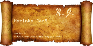 Marinka Jenő névjegykártya