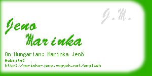 jeno marinka business card