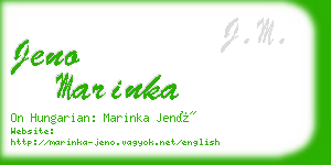 jeno marinka business card